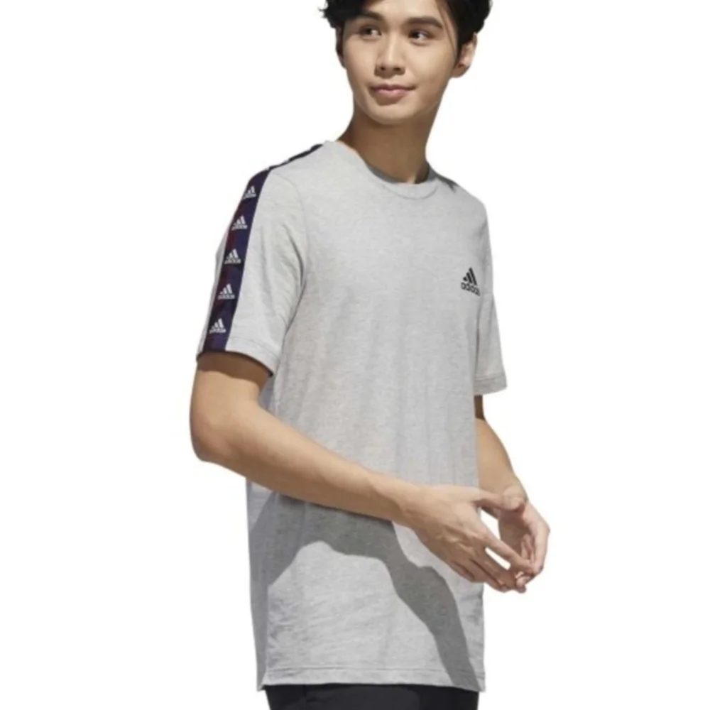 Adidas Gray Short Sleeve Tee with Iconic Logo
